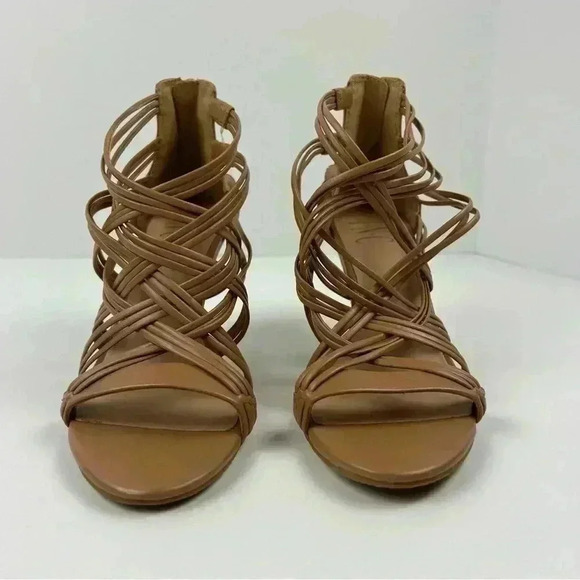 INC Women's Strappy Heeled Sandals Brown Size 6M Open Toe Block Heel - Picture 1 of 10